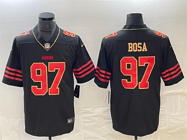 Men's San Francisco 49ers #97 Nick Bosa Black Gold Stitched Jersey Men's San Francisco 49ers #97 Nick Bosa Black Gold Stitched Jersey